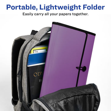 Avery Expanding File Folder Organizer, 7-Pocket Accordion File Organizer, Plum, Holds 425 Letter/A4-Size Sheets (73552) 7 Pockets